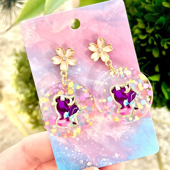 Lisa Frank Raccoon Acrylic Sticker Earrings - Picture 3 of 5